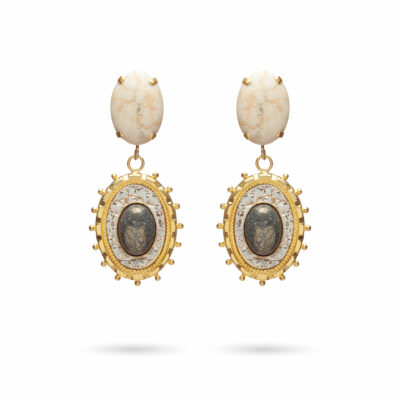 Zaha earrings - beige and grey