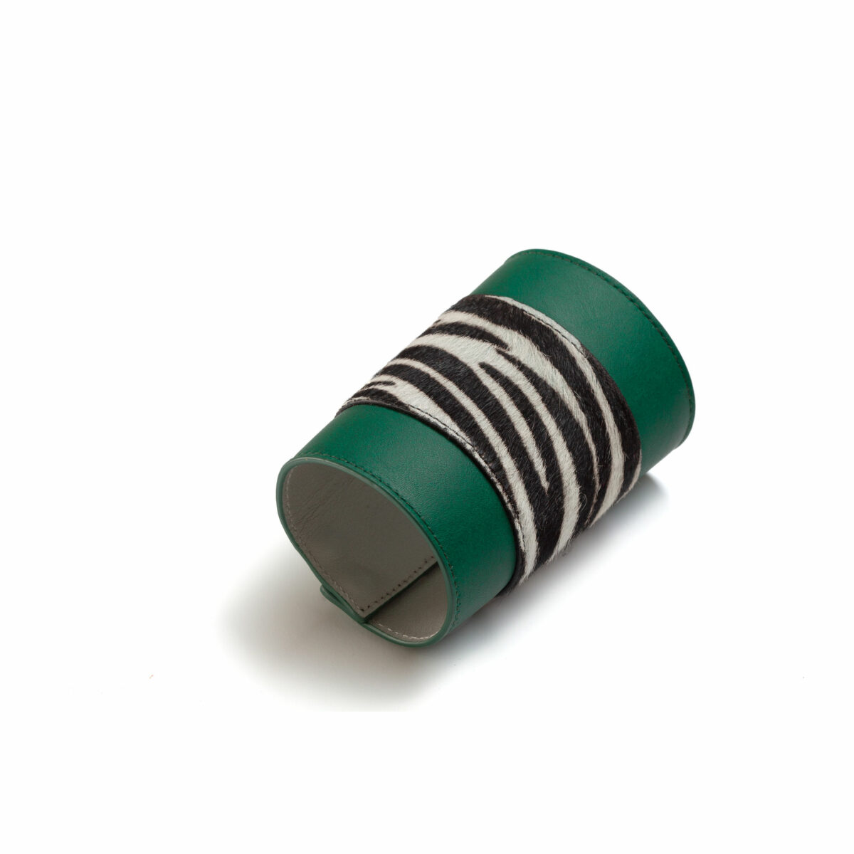 Caroline cuff - green and zebra