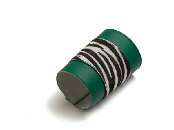 Caroline cuff - green and zebra