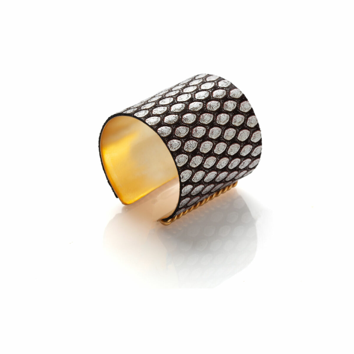 Rokhaya cuff - Brown and silver