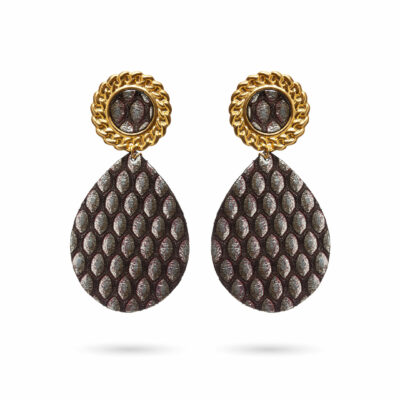 Rokhaya Earrings - Brown and silver
