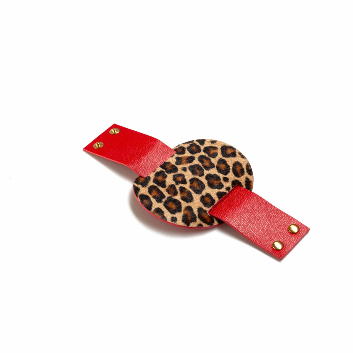 Tarana cuff - red and leopard