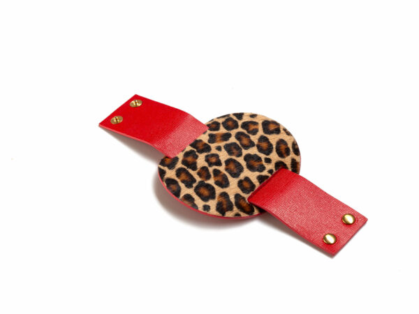 Tarana cuff - red and leopard