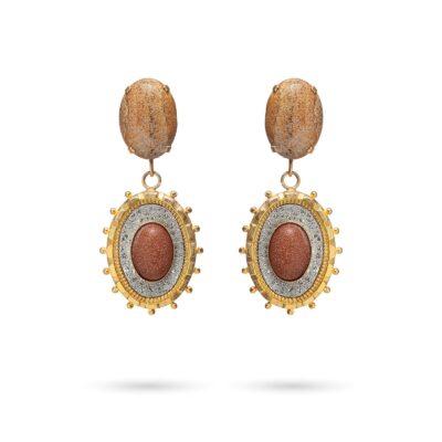 Earrings Zaha - Beige and Salmon