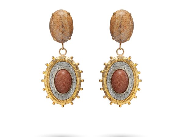 Earrings Zaha - Beige and Salmon