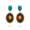 Bijoux d'oreilles Zaha - Leopard et bleu