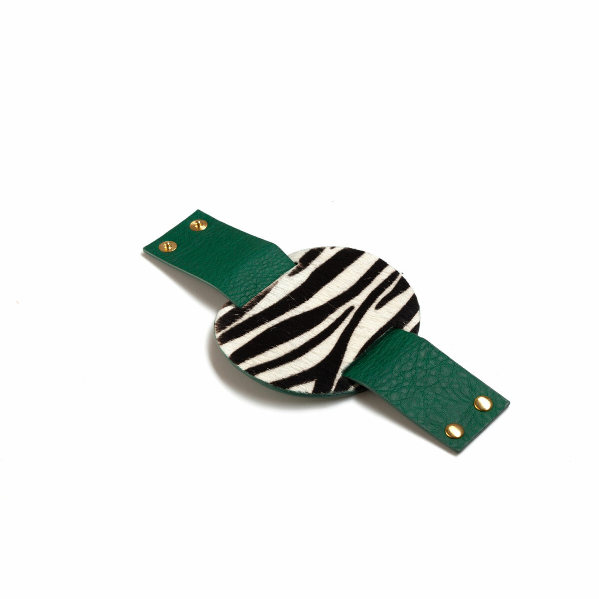 Tarana cuff - green and zebra