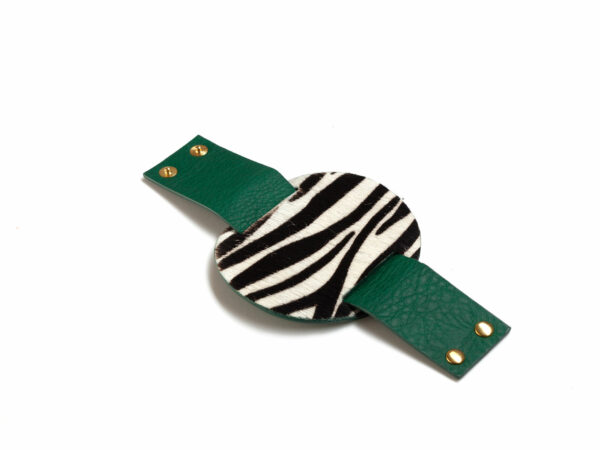 Tarana cuff - green and zebra