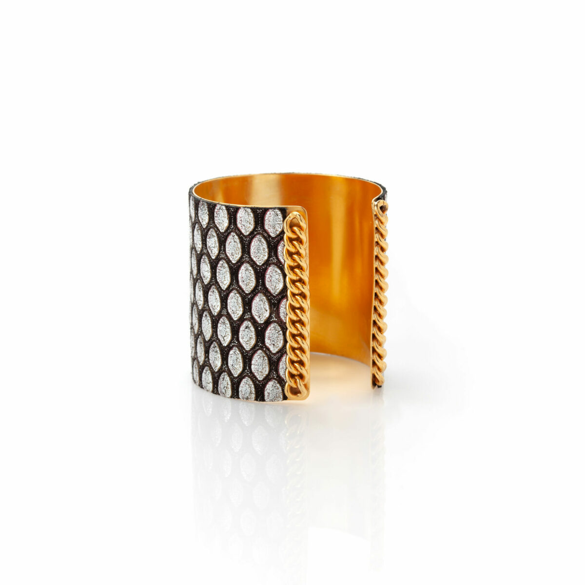 Rokhaya cuff - Brown and silver