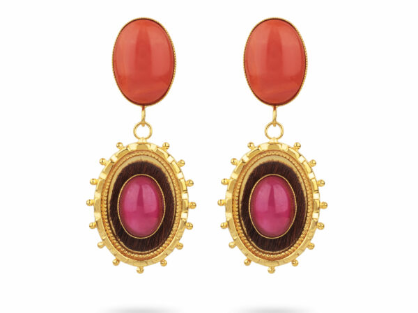 Bijoux d'oreilles Zaha - Rose et Orange