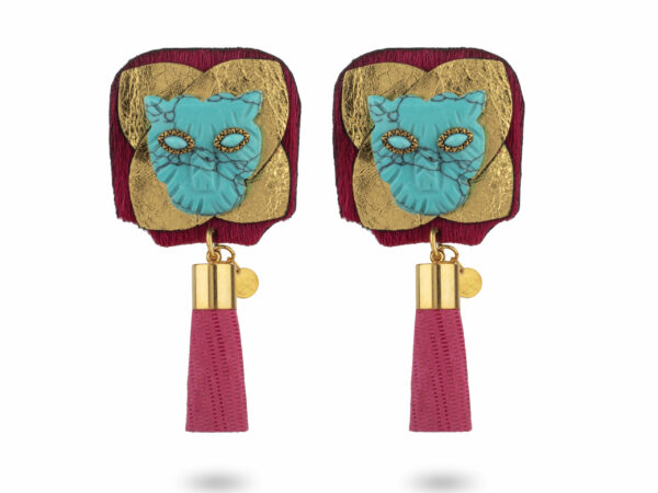 BIJOUX D'OREILLES TURQUOISE ET ROSE Bijoux d'oreilles Nawal - Rose