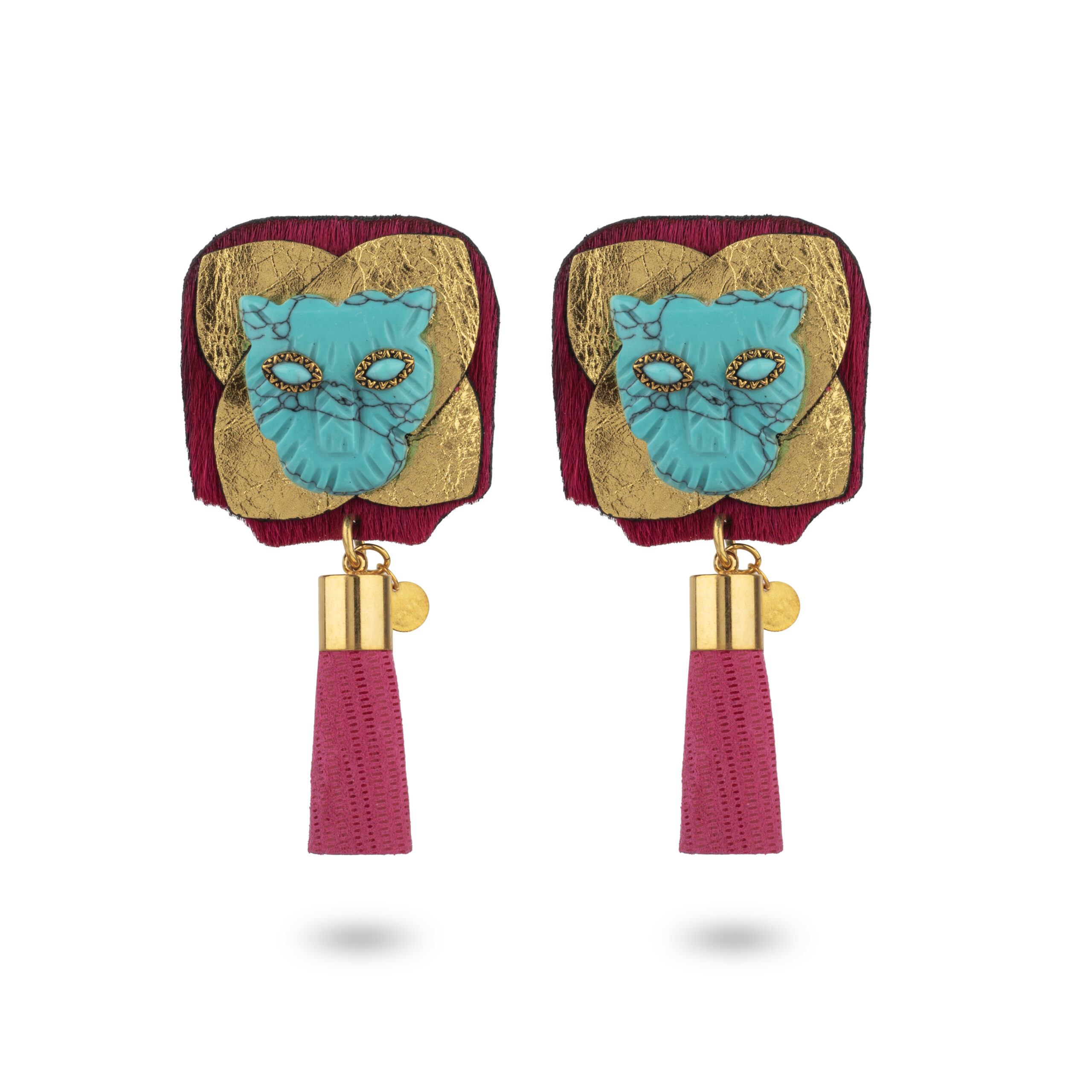 BIJOUX D'OREILLES TURQUOISE ET ROSE Bijoux d'oreilles Nawal - Rose