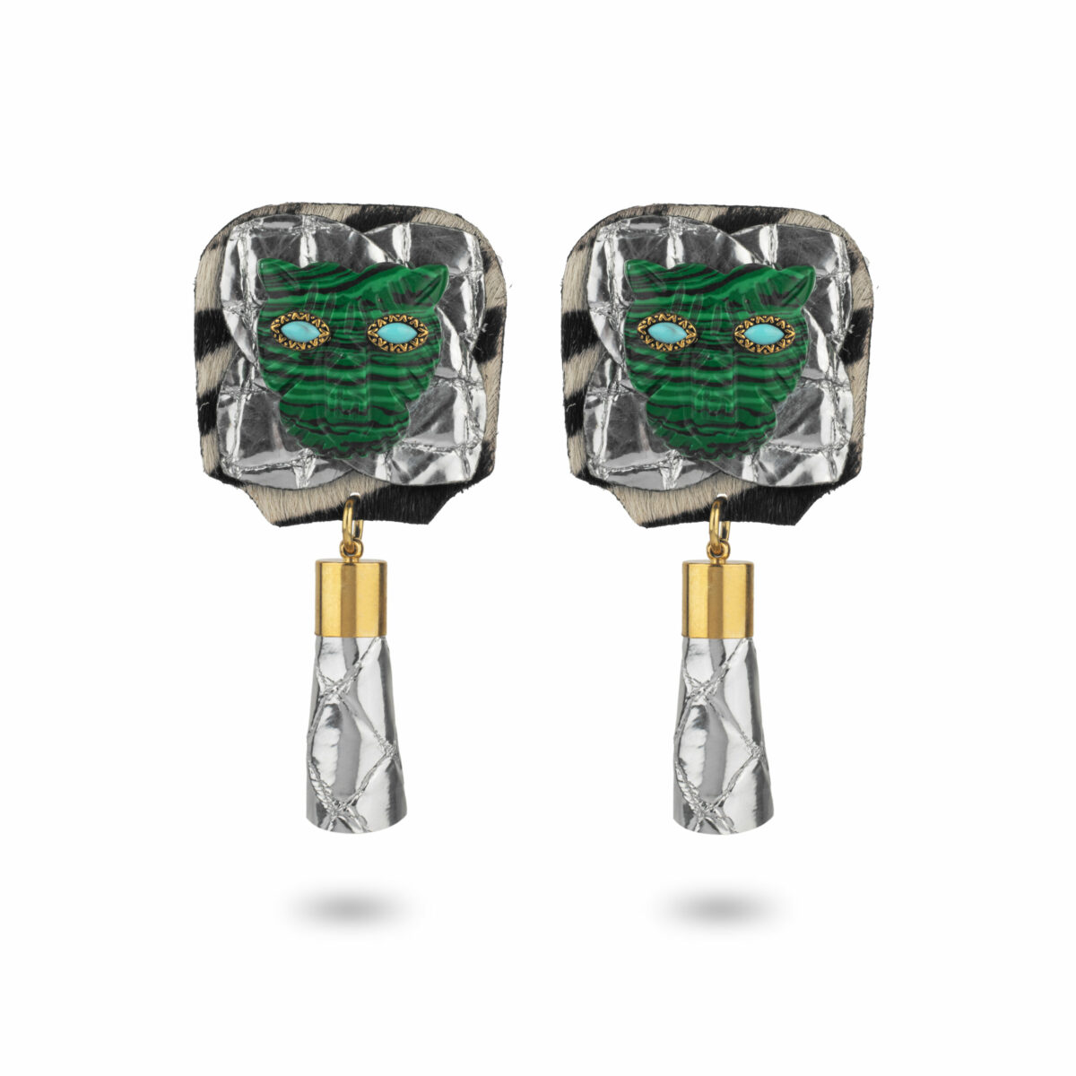 BIJOUX D'OREILLES VERT ET ARGENT Bijoux d'oreilles Nawal - Vert