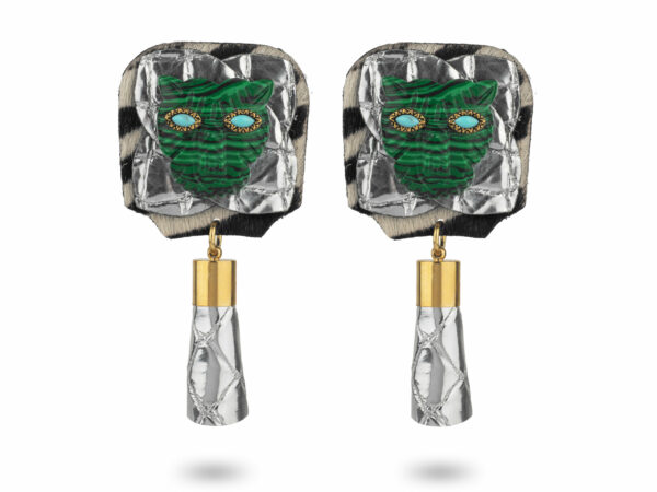 BIJOUX D'OREILLES VERT ET ARGENT Bijoux d'oreilles Nawal - Vert