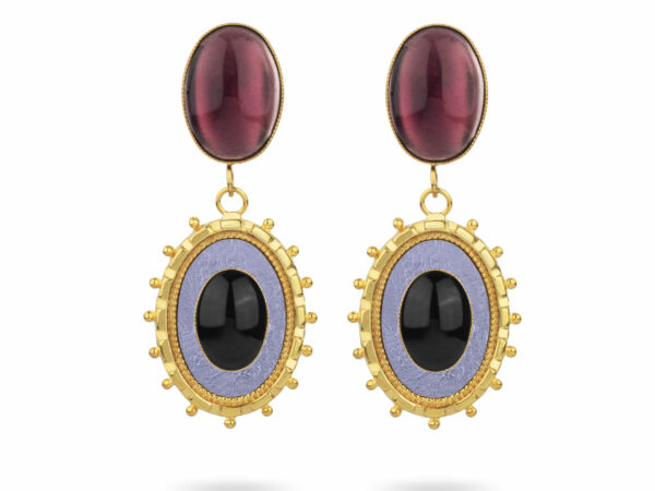 Bijoux d'oreilles Zaha - Noir et Violet