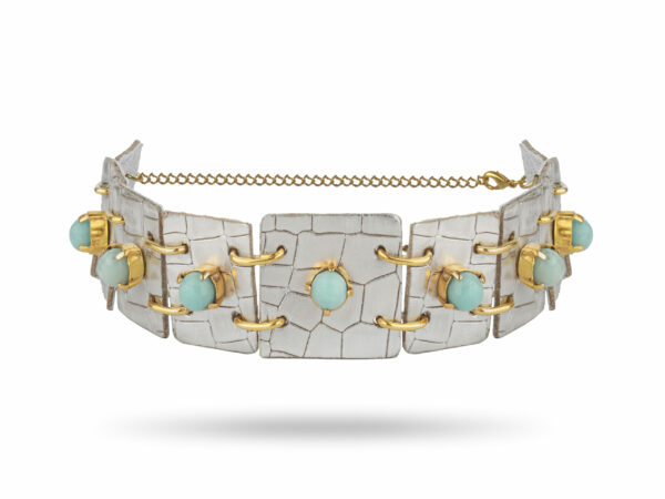 SHOCKER ARGENT ET TURQUOISE Shocker Indira Fauve Argent - Vert d'Eau